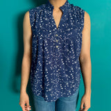 Navy Sleeveless Shortie Top (Only S + M Left)