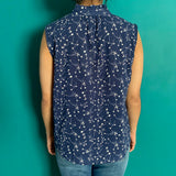 Navy Sleeveless Shortie Top (Only S + M Left)