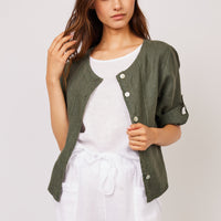 Short Linen Jacket - 2 Colours Available
