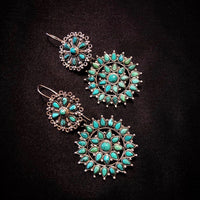 Hand-cut Multi-Turquoise Chandelier Earrings