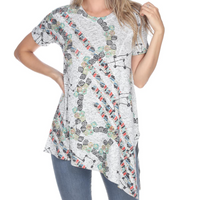 Connections Asymmetrical Short Sleeve Top (Only L Left)