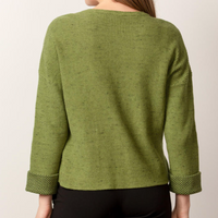 Waffle Knit Cotton Sweater - Green (Only L Left)
