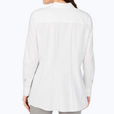 Seamed Stretch Non-Iron Tunic Shirt - White