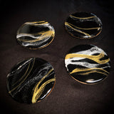 Luxe Resin Coaster - Black/Gold
