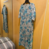 Floral Splash Linen Dress - Rye